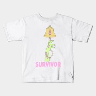 Funny zombie halloween breast cancer chemo bell Kids T-Shirt